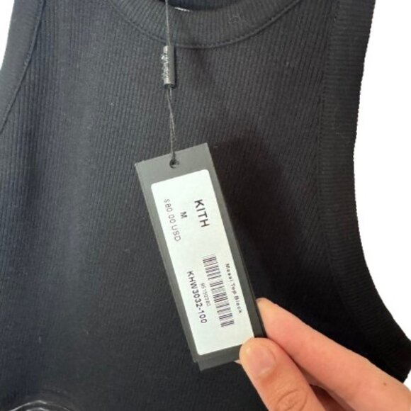 Kith black Massi micro-rib cropped tank top size M NWT - Picture 7 of 8